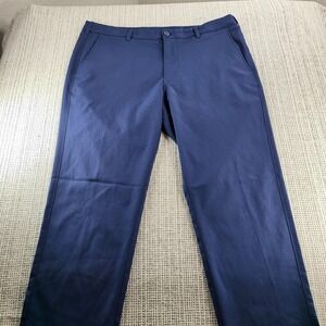 Mizzen+Main Baron Chino Pants Mens 36x32 Blue Athletic Stretch Tech Golf Travel